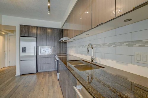 1609-930 6 Avenue Sw, Calgary, AB - Indoor Photo Showing Kitchen With Double Sink