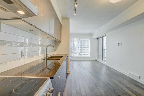 1609-930 6 Avenue Sw, Calgary, AB - Indoor Photo Showing Kitchen With Double Sink