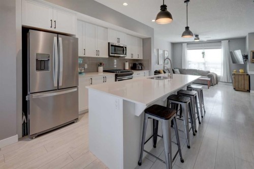826 Cornerstone Boulevard Ne, Calgary, AB - Indoor Photo Showing Kitchen With Stainless Steel Kitchen With Double Sink With Upgraded Kitchen