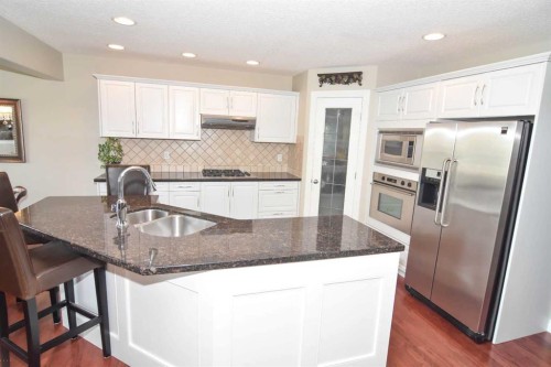 148 Scenic View Close Nw, Calgary, AB - Indoor Photo Showing Kitchen With Stainless Steel Kitchen With Double Sink With Upgraded Kitchen