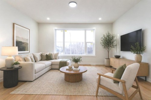 4909 88 Avenue Ne, Calgary, AB - Indoor Photo Showing Living Room