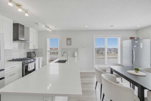 408-474 Seton Circle Se, Calgary, AB - Indoor Photo Showing Kitchen With Upgraded Kitchen