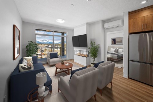 206-10 Cascade Ridge, Canmore, AB - Indoor Photo Showing Living Room