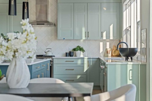 341 Limestone Bay, Balzac, AB - Indoor Photo Showing Kitchen With Upgraded Kitchen