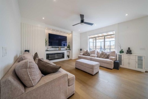 183 Saddlelake Terrace Ne, Calgary, AB - Indoor Photo Showing Living Room With Fireplace