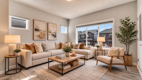 205 Sundown Road, Cochrane, AB - Indoor Photo Showing Living Room
