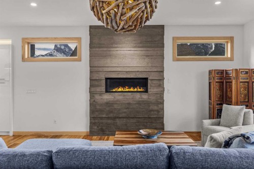 700 8 Avenue, Canmore, AB - Indoor Photo Showing Living Room With Fireplace