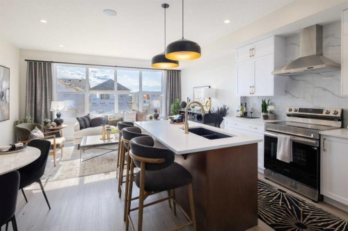 113 Wild Rose Way Se, Calgary, AB - Indoor Photo Showing Kitchen With Upgraded Kitchen