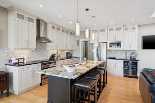 44 Aspen Summit Drive Sw, Calgary, AB - Indoor Photo Showing Kitchen With Upgraded Kitchen