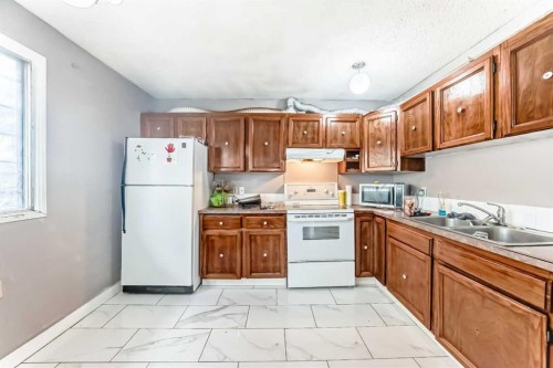 3341 Doverthorn Road Se, Calgary, AB - Indoor Photo Showing Kitchen With Double Sink