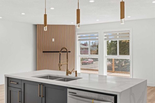 304 Huntbourne Hill Ne, Calgary, AB - Indoor Photo Showing Kitchen With Double Sink