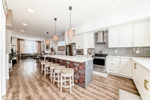 355 Masters Row Se, Calgary, AB - Indoor Photo Showing Kitchen With Upgraded Kitchen