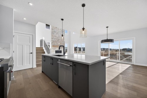 709 Dawson Common, Chestermere, AB - Indoor Photo Showing Kitchen With Upgraded Kitchen