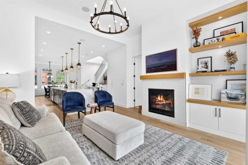 2129 27 Avenue Sw, Calgary, AB - Indoor Photo Showing Living Room With Fireplace