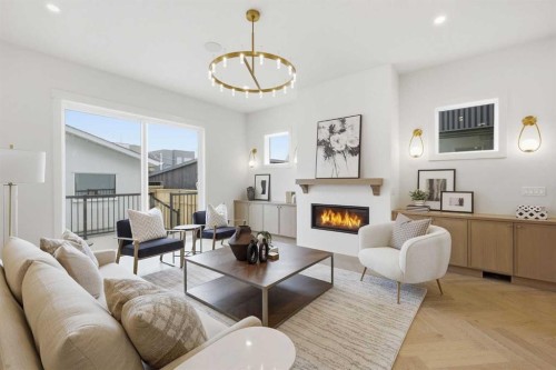 2133 29 Avenue Sw, Calgary, AB - Indoor Photo Showing Living Room With Fireplace