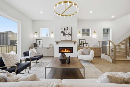 2133 29 Avenue Sw, Calgary, AB - Indoor Photo Showing Living Room With Fireplace