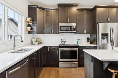 8 Walgrove Green Se, Calgary, AB - Indoor Photo Showing Kitchen With Stainless Steel Kitchen With Double Sink With Upgraded Kitchen