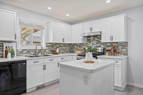 371 Silverado Drive Sw, Calgary, AB - Indoor Photo Showing Kitchen With Double Sink With Upgraded Kitchen