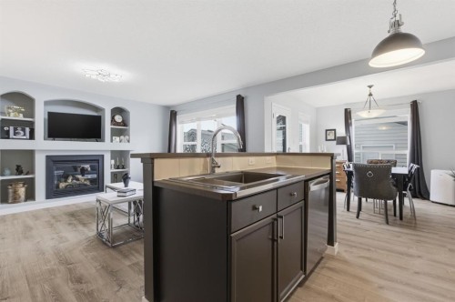 44 Cimarron Grove Way, Okotoks, AB - Indoor With Fireplace