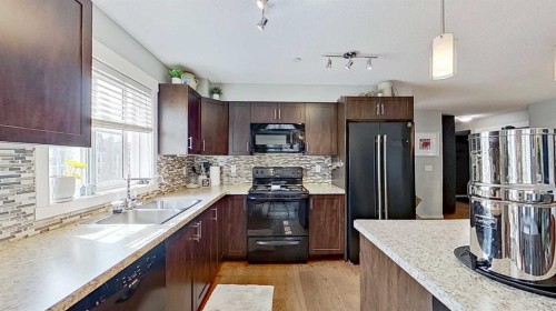 3312-279 Copperpond Common Se, Calgary, AB - Indoor Photo Showing Kitchen With Double Sink