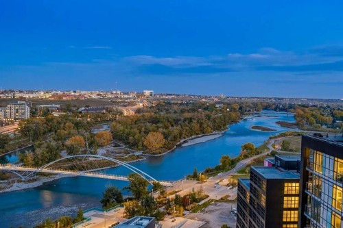 1802-519 Riverfront Avenue Se, Calgary, AB - Outdoor With Body Of Water With View