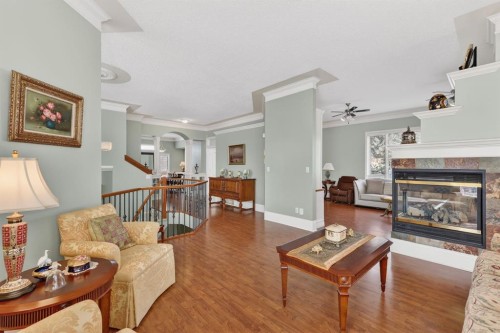 331 Mt Douglas Court Se, Calgary, AB - Indoor Photo Showing Living Room With Fireplace