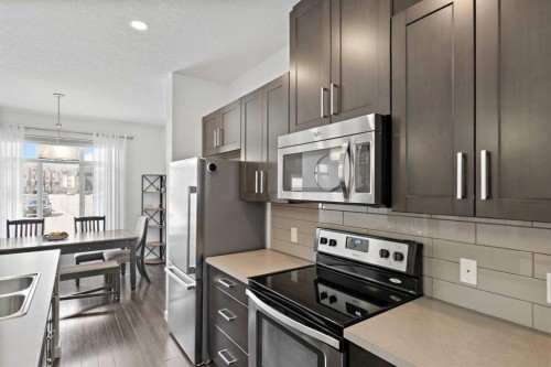 205 Copperstone Park Se, Calgary, AB - Indoor Photo Showing Kitchen With Upgraded Kitchen