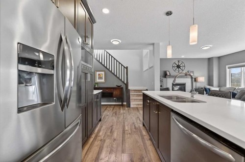 242 Mahogany Passage Se, Calgary, AB - Indoor Photo Showing Kitchen With Double Sink With Upgraded Kitchen