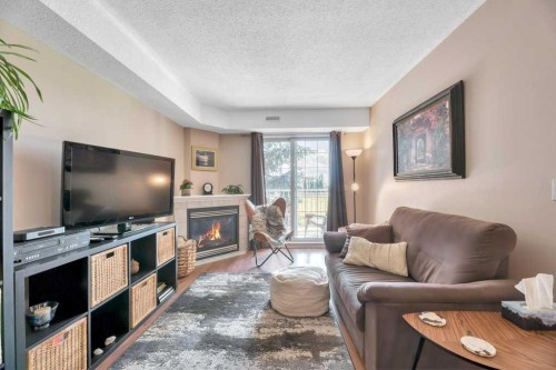 123-103 Strathaven Drive, Strathmore, AB - Indoor Photo Showing Living Room With Fireplace