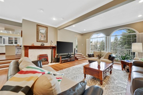 2706 Marquette Street Sw, Calgary, AB - Indoor Photo Showing Living Room With Fireplace