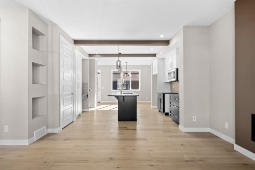 376 Sora Boulevard Se, Calgary, AB - Indoor With Fireplace
