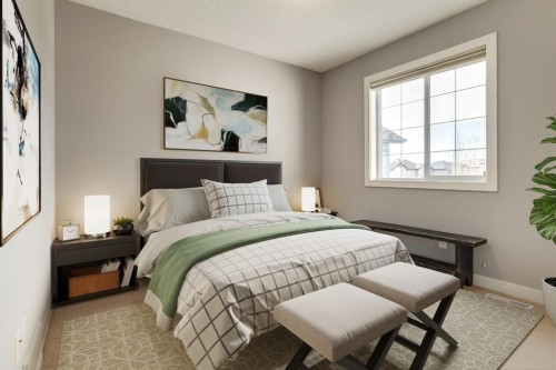167 New Brighton Close Se, Calgary, AB - Indoor Photo Showing Bedroom