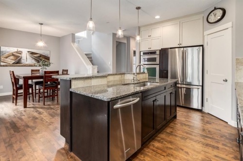 167 New Brighton Close Se, Calgary, AB - Indoor Photo Showing Kitchen With Stainless Steel Kitchen With Upgraded Kitchen