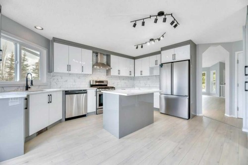 215 Hawktree Circle Nw, Calgary, AB - Indoor Photo Showing Kitchen With Upgraded Kitchen