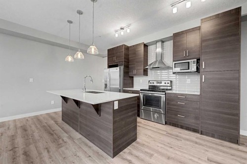 304-10 Walgrove Walk Se, Calgary, AB - Indoor Photo Showing Kitchen With Upgraded Kitchen