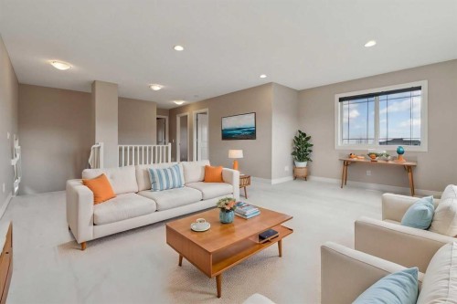 357 Kincora Drive Nw, Calgary, AB - Indoor Photo Showing Living Room