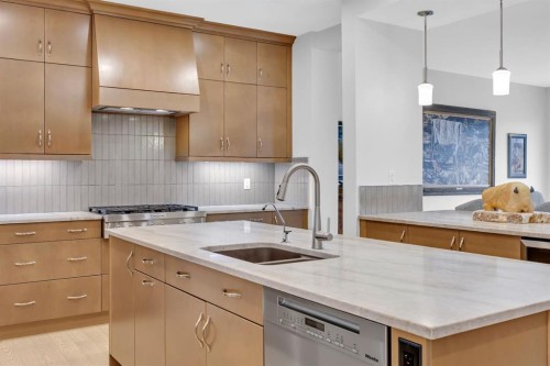 192 Magnolia Manor Se, Calgary, AB - Indoor Photo Showing Kitchen With Double Sink With Upgraded Kitchen