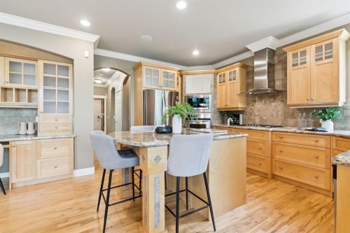 38 Evergreen Common Sw, Calgary, AB - Indoor Photo Showing Kitchen With Stainless Steel Kitchen With Upgraded Kitchen