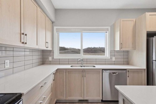 831 Wolf Willow Boulevard Se, Calgary, AB - Indoor Photo Showing Kitchen With Double Sink
