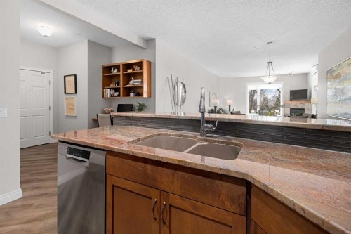 7204-14 Hemlock Crescent Sw, Calgary, AB - Indoor Photo Showing Kitchen With Double Sink