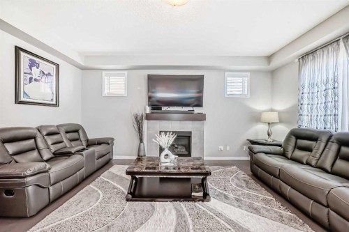 61 Cityscape View Ne, Calgary, AB - Indoor Photo Showing Living Room With Fireplace