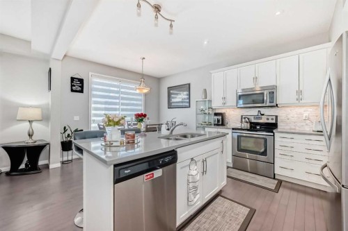 61 Cityscape View Ne, Calgary, AB - Indoor Photo Showing Kitchen With Stainless Steel Kitchen With Double Sink With Upgraded Kitchen