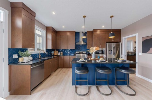 71 Ricardo Ranch Avenue Se, Calgary, AB - Indoor Photo Showing Kitchen With Stainless Steel Kitchen With Upgraded Kitchen