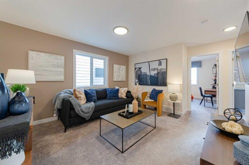 71 Ricardo Ranch Avenue Se, Calgary, AB - Indoor Photo Showing Living Room