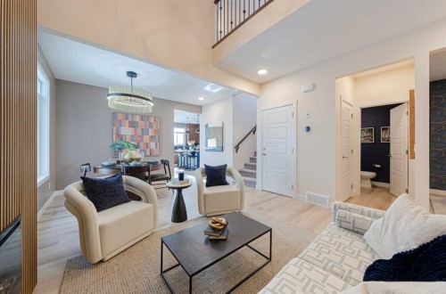 71 Ricardo Ranch Avenue Se, Calgary, AB - Indoor Photo Showing Living Room