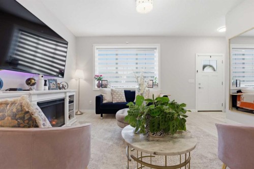 1053 West Lakeview, Chestermere, AB - Indoor Photo Showing Living Room With Fireplace