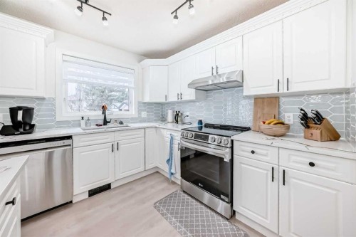 202 Hamptons Gardens Nw, Calgary, AB - Indoor Photo Showing Kitchen With Upgraded Kitchen