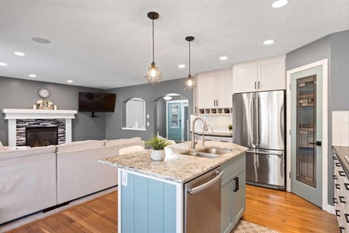 22 Brightondale Park Se, Calgary, AB - Indoor Photo Showing Kitchen With Double Sink With Upgraded Kitchen