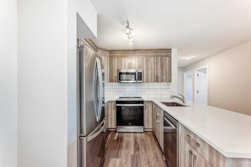 2425-6118 80 Avenue Ne, Calgary, AB - Indoor Photo Showing Kitchen With Stainless Steel Kitchen With Upgraded Kitchen