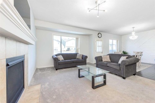 19 Skyview Ranch Crescent Ne, Calgary, AB - Indoor Photo Showing Living Room With Fireplace
